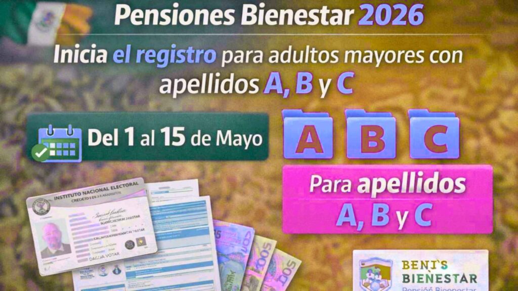 Pensiones Bienestar 2026 : inicia registro en febrero para apellidos A, B y C